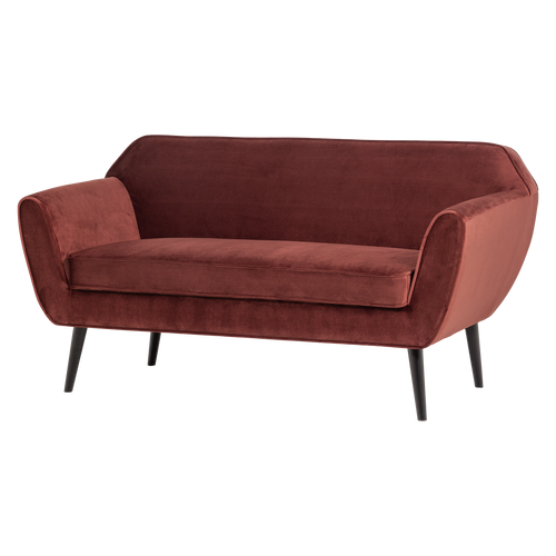 WOOOD bank 150 cm Rocco - Velvet - Bordeauxrood - 75x150x82