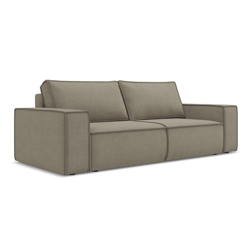 LaMiaSofa 3-zits slaapbank Livorno - textuurstof - donkerbeige - 255x105x85