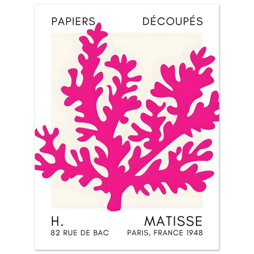 Artfulprints Poster Matisse – Aqua bloom pink   - 30x40 cm - Roze
