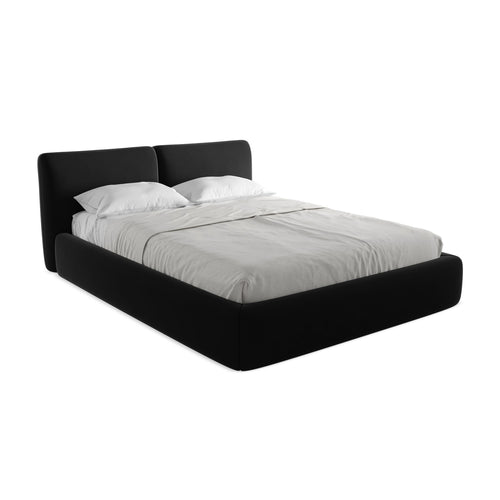 LaMiaSofa Bed met opbergruimte Milano - velours - zwart - 180x228x82