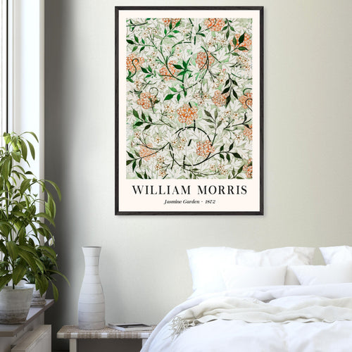 Artfulprints Poster met Lijst William Morris - Jasmine garden   - A4 21x29.7 cm - Groen