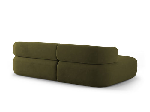 Micadoni linker hoekbank Jenny 5-zits, flueel groente - 145x225x73cm