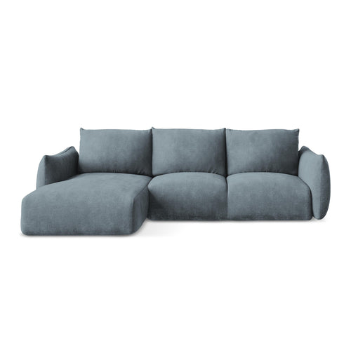 LaMiaSofa hoekbank links Savona - chenille stof - jeans - 242x162x90