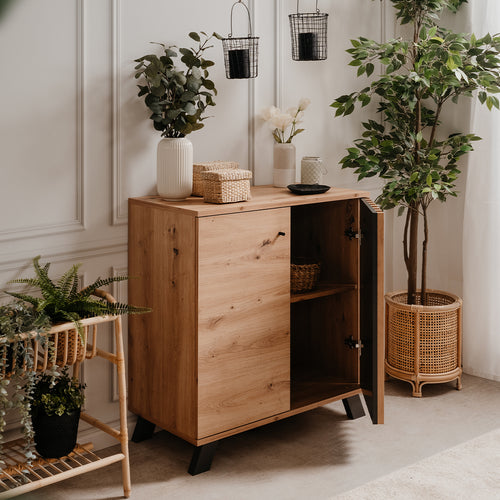 Calicosy - LUBLIN Dressoir 2 deuren - Licht hout - 40x80x85 cm