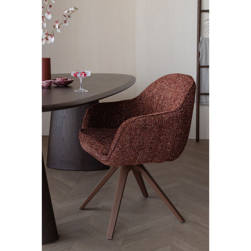 Housecraft Living Batoul Eetkamerstoelen Armleuning Terra/ Rood - Set van 2
