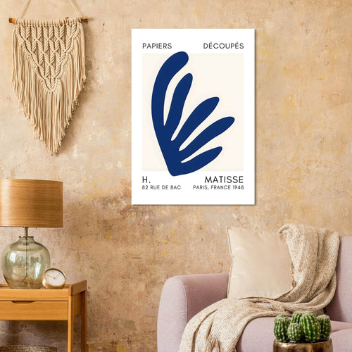 Artfulprints  Matisse – Aquatic impression navy blue II   poster 70x100 cm - vtwonen shop