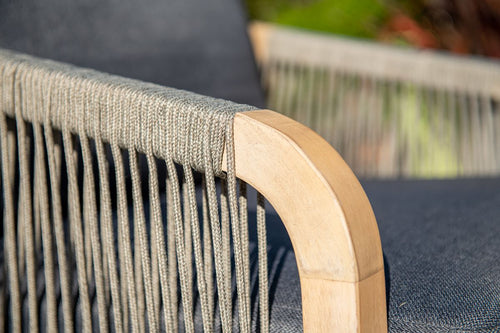 Santos loungeset - 4-delig - acaciahout  white wash-rope dgrijs- mgrey