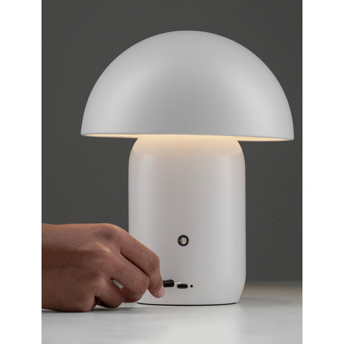 Nova Luce POIS Geïntegreerde LED-tafellamp, mat wit, aanraakgevoelig, dimbaar, 2W 230lm 3000K, USB-aansluiting