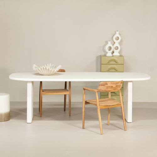 Giga Meubel Eettafel Gin - Deens Ovaal - Beige - 200cm
