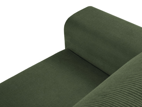 Cosmopolitan Design Converteerbare hoekbank rechts met opbergdoos Kyoto 4-zits, ribfluwelen, flessengroen - 145x241x88cm
