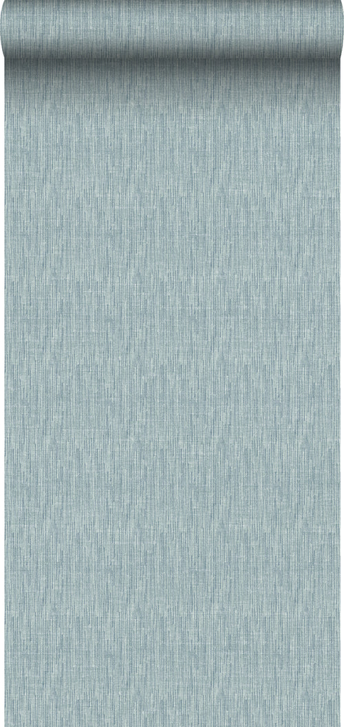 Sanders & Sanders behang linnenstructuur turquoise - 53 cm x 10 m - 640208