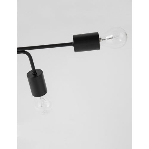 Merano Baltimore 6-lichts meerarmige semi-inbouwplafondlamp Sandy zwart metaal LED E27