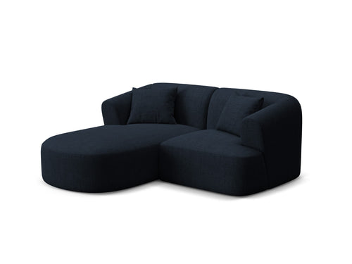 Cosmopolitan Design Modulaire hoekbank links Campi 3-zits, structurele stof koningsblauw - 156x180x70cm