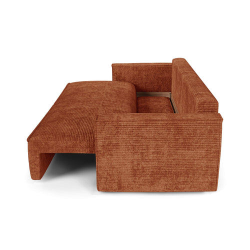 Premium Interiors - Slaapbank met opbergruimte  - corduroy terracotta 254cm
