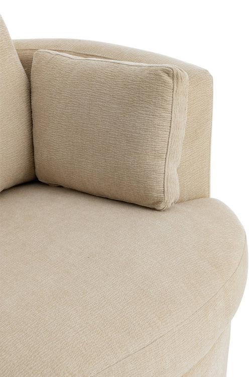 J-Line loungestoel Swiv - populierenhout/schuime - hout - beige