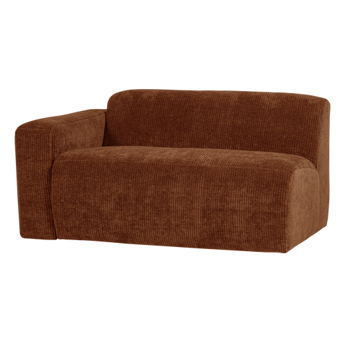 WOOOD 1,5-zits bank arm links Mojo Base - Rib - Roestbruin - 74x145x97