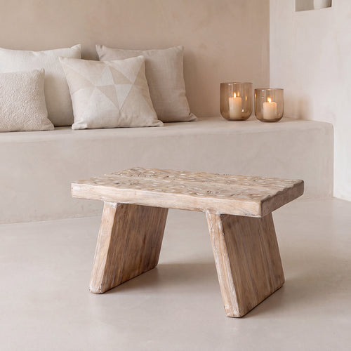Raw materials krukje chiseled top - naturel - 40x25x20 cm
