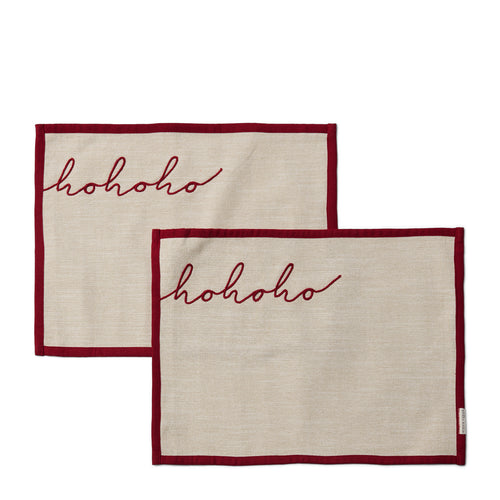 Rivièra Maison Hohoho Christmas Placemat 2 pieces - Katoen - Beige / Rood - vtwonen shop