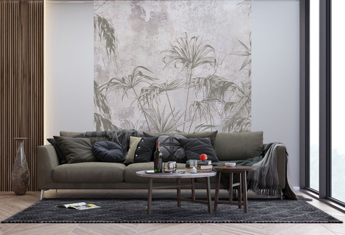 Sanders & Sanders fotobehang tropische planten grijs - 270 x 225 cm - 601197