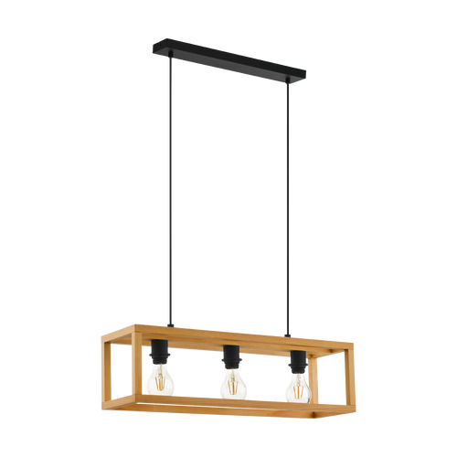 EGLO blackcrown 1 hanglamp Blackcrown 1 - e27 - 70 cm - zwart/bruin - vtwonen shop