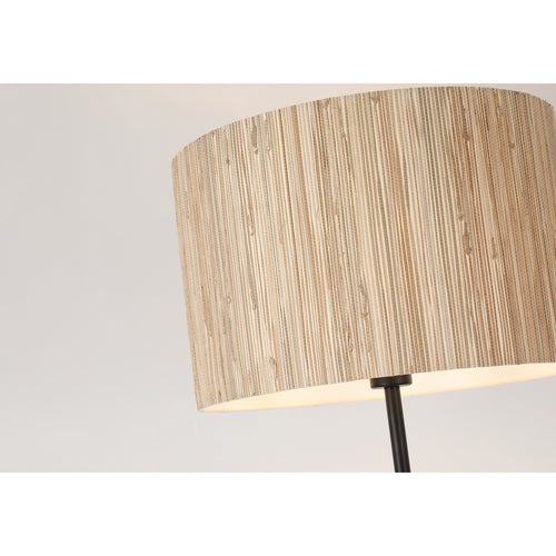 Searchlight - Meadow 1-lichts vloerlamp, natuurlijke graskap en zwart metaal