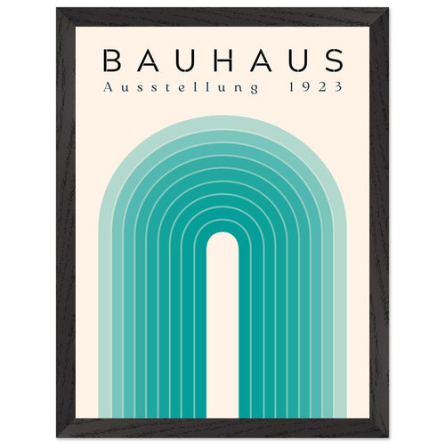 Artfulprints Poster met Lijst Bauhaus - Turquoise rainbow   - 30x40 cm - Turquoise