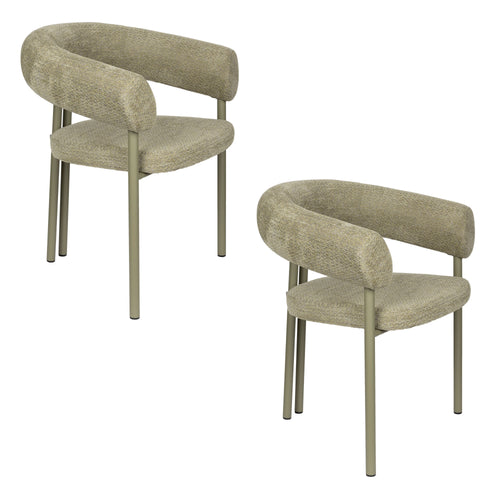 Zuiver Heels Eetkamerstoelen Armleuning Groen - Set van 2