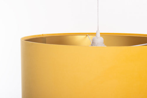 bpskoncept hanglamp Melora - velours & warm zonnegeel - Ø40 cm