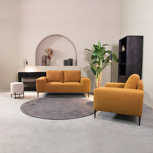 LABEL51 2-Zits Bank Ferraro - Geel Bouclé - 172x88x85cm