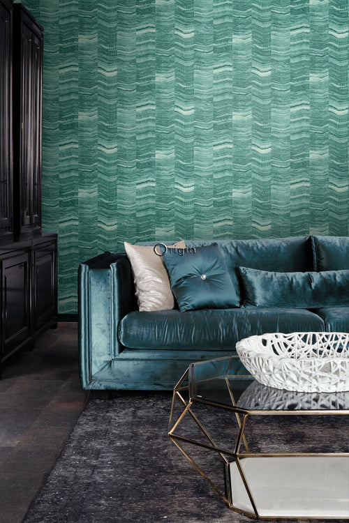 Origin Wallcoverings behang marmer motief smaragd groen - 53 cm x 10,05 m - 337248 - vtwonen shop