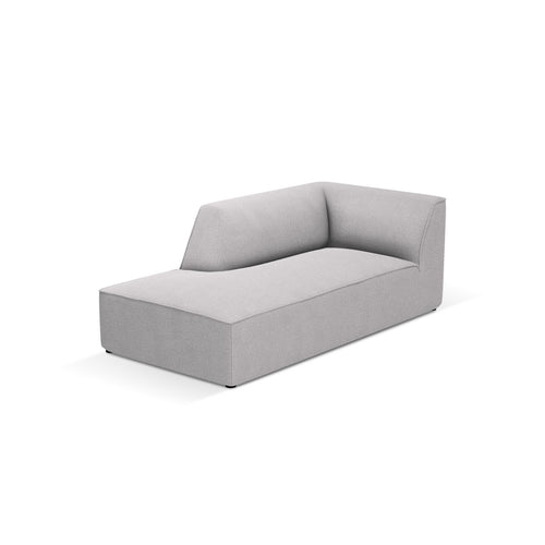 Cosmopolitan Design - Linker meridiaan Siena structurele stof lichtgrijs - 181x93x69cm