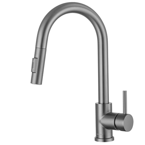 LOMAZOO keukenkraan Mason - met uittrekbare uitloop & handdouche - mengkraan - gun metal