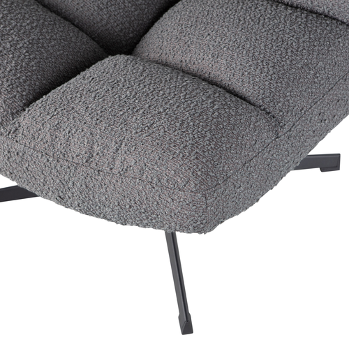 WOOOD draaibare fauteuil Vinny - Boucle - Antraciet - 80x75x75 - vtwonen shop