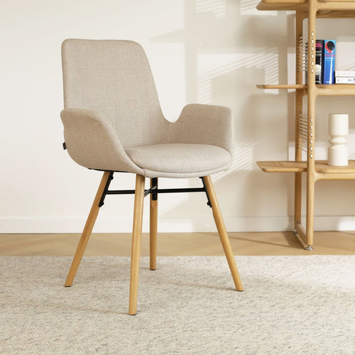 Nolon Nena-Eef Eetkamerstoelen Set van 2 - Beige - Naturel Hout - vtwonen shop