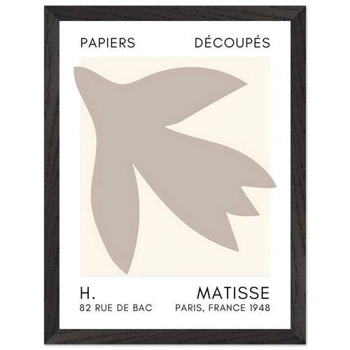 Artfulprints Poster met Lijst Matisse – Shapes in the air grey   - 30x40 cm - Grijs