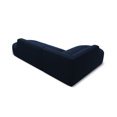 Cosmopolitan Design - Modulaire hoekbank links Siena 4-zits, flueel koningsblauw - 180x273x69cm