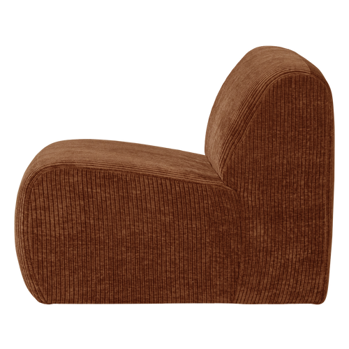 WOOOD 1-zits bank Mojo Base - Ribstof - Roestbruin - 74x84x97