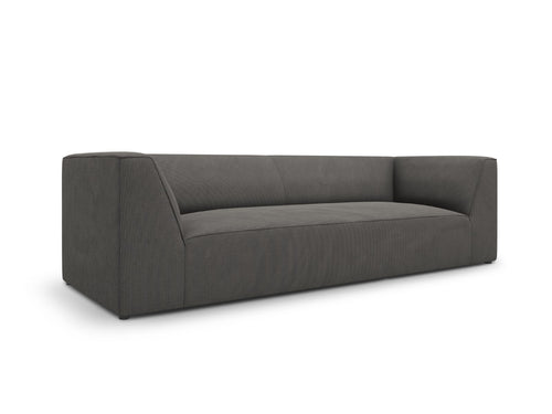Micadoni Bank Ruby 3-zits, ribfluwelen, donkergrijs - 93x232x69cm
