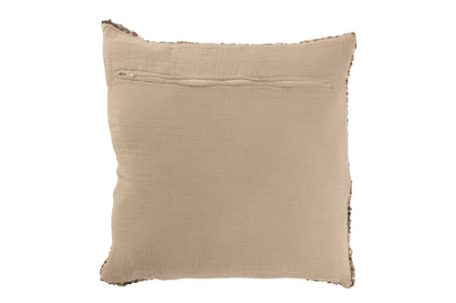 J-Line kussen Tweed - acryl/katoen - bruin/beige