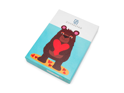 Zilverstad - Kindercouvert Beer met hart - 4 delig - RVS