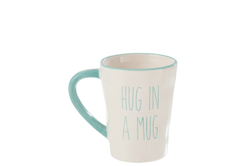 J-Line mok 'Hug In Mug' - keramiek - blauw/wit - 12 stuks - vtwonen shop