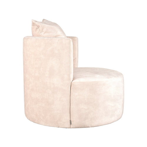 LABEL51 Fauteuil Evy - Naturel Velvet - 90x90x75cm - vtwonen shop