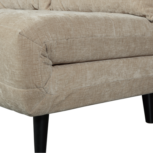 WOOOD slaapbank Xem - 1-Persoons - Chenille stof - Naturel - 80x122x92