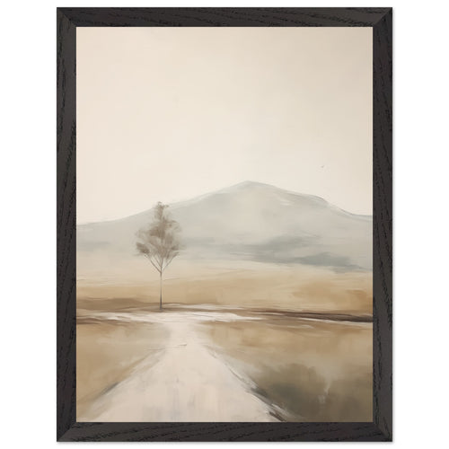 Artfulprints Poster met Lijst Abstract - Tree path   - 30x40 cm - Taupe