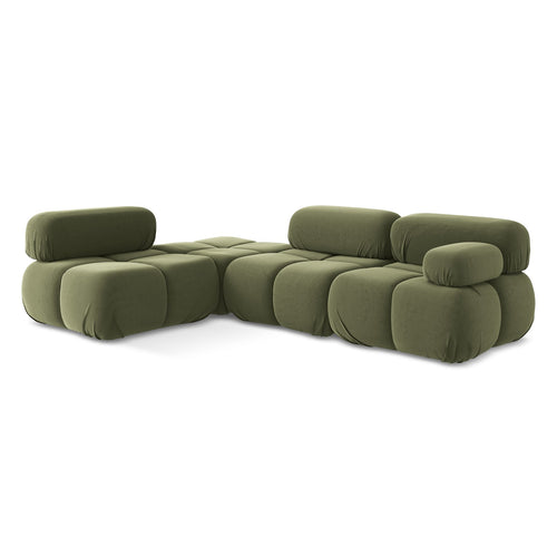 LaMiaSofa hoekbank links Sanremo - velours - olijf - 285x190x70