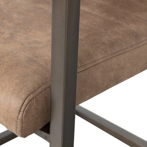 WOOOD eetkamerstoelen Bas - Leerlook - Taupe - Set van 6