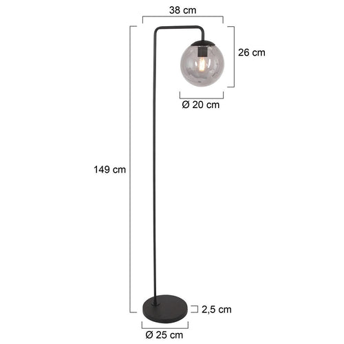 Anne Light & home vloerlamp bollique - 1 lichts - 25  x 149   cm - zwart - vtwonen shop