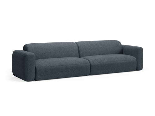 Cosmopolitan Design Modulaire bank Strino 4-zits, structurele stof donkerblauw - 98x240x78cm