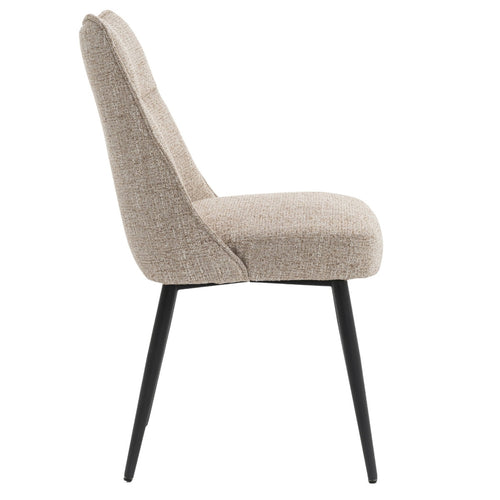 DÉJA Living Eetkamerstoel Meau - Beige/Zwart - Zithoogte 47cm - Set van 2 - vtwonen shop