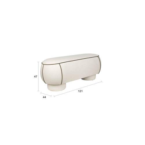 Housecraft Living Marina Bankje 121 cm Wit